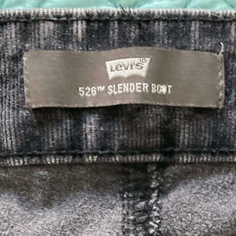 Levi's 526 Slender Boot Corduroy Jeans - Gray Size 10 EUC - Picture 6 of 7
